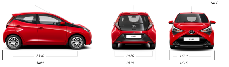 DIMENSIONES AYGO TOYOTA ALMERIA